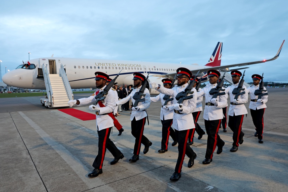 Members of the Royal Bermuda Regiment formed a guard of honour for Charles (Chris Jackson/PA) (PA Wire)