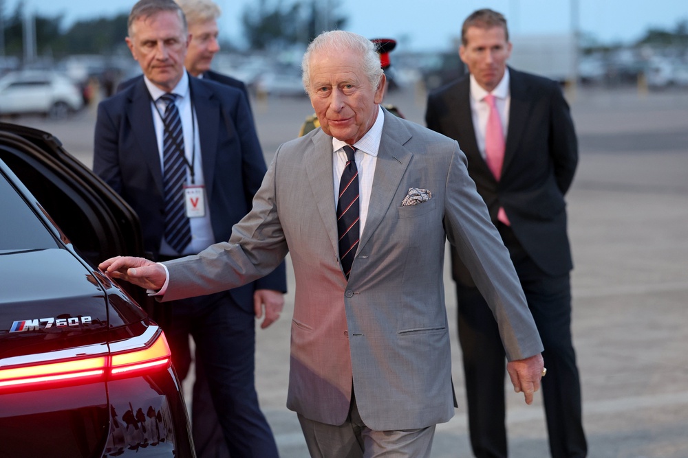 Charles arrives at LF Wade International Airport in St George’s, for the state visit to Bermuda (Chris Jackson/PA) (PA Wire)