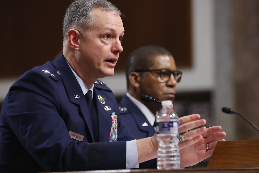 General Alexus G Grynkewich, Supreme Allied Commander Europe (SACEUR) speaks during a hearing with the Senate Armed Services committee at the Dirksen Senate Office Building on 12 March 2026 in Washington, DC (Getty)