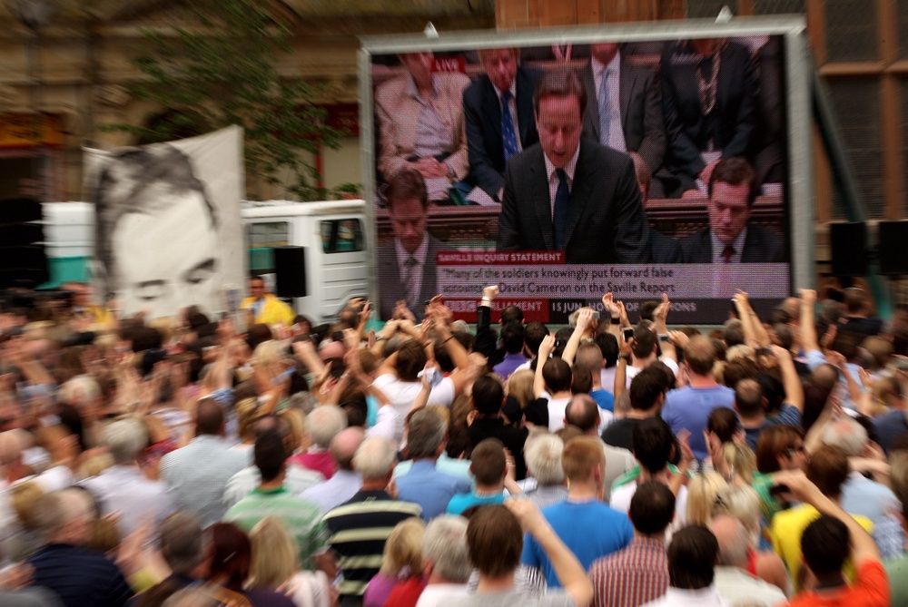 David Cameron apologises in the Commons during the announcement of the findings of the Saville Report in June 2010 (Getty)