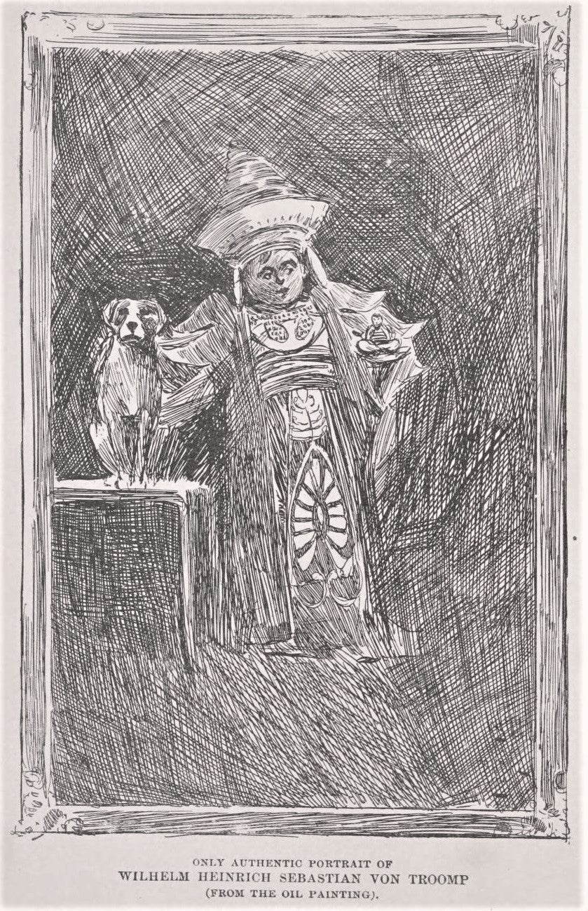 A frontispiece illustration from Ingersoll Lockwood’s 1893 novel Baron Trump’s Marvellous Underground Journey (Wikimedia Commons)