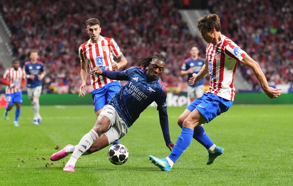Eberechi Eze saw his claim for a penalty overturned in Madrid (Adam Davy/PA) (PA Wire)