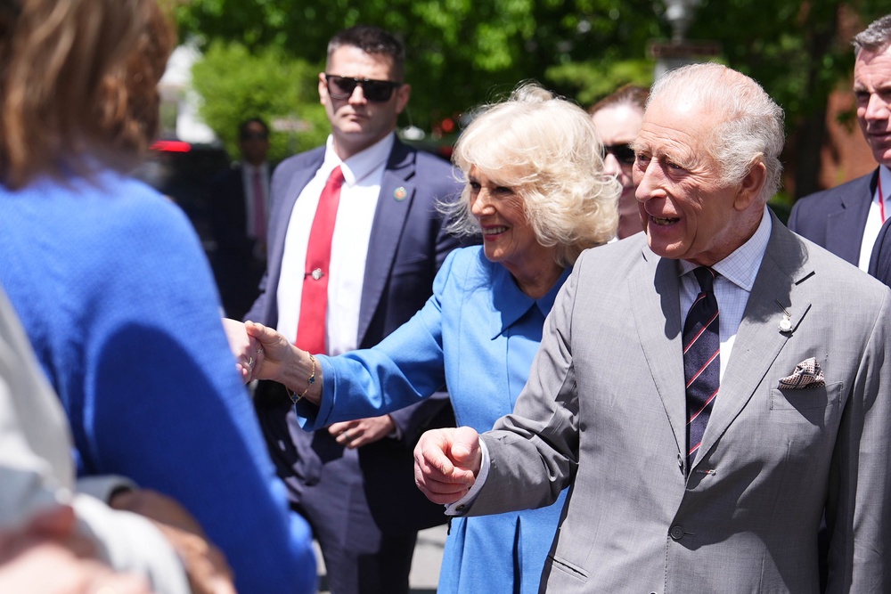 Thousands turned out in Front Royal to catch a glimpse of Charles and Camilla, with some having the opportunity to meet the King and Queen (Aaron Chown/PA) (PA Wire)