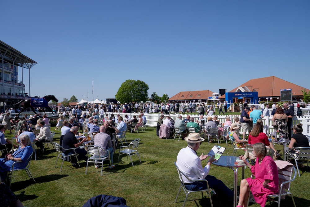Racegoers enjoy the weather at Newmarket Racecourse, Suffolk (Joe Giddens/PA) (PA Wire)