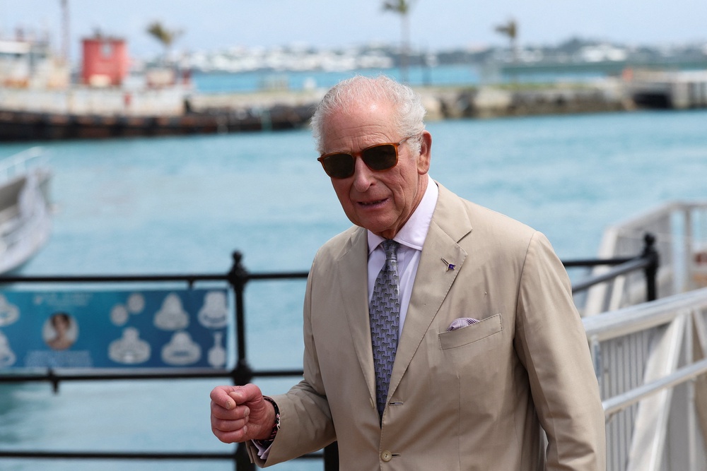 The King arrives in Sandys Parish, Bermuda (Suzanne Plunkett/PA) (PA Wire)