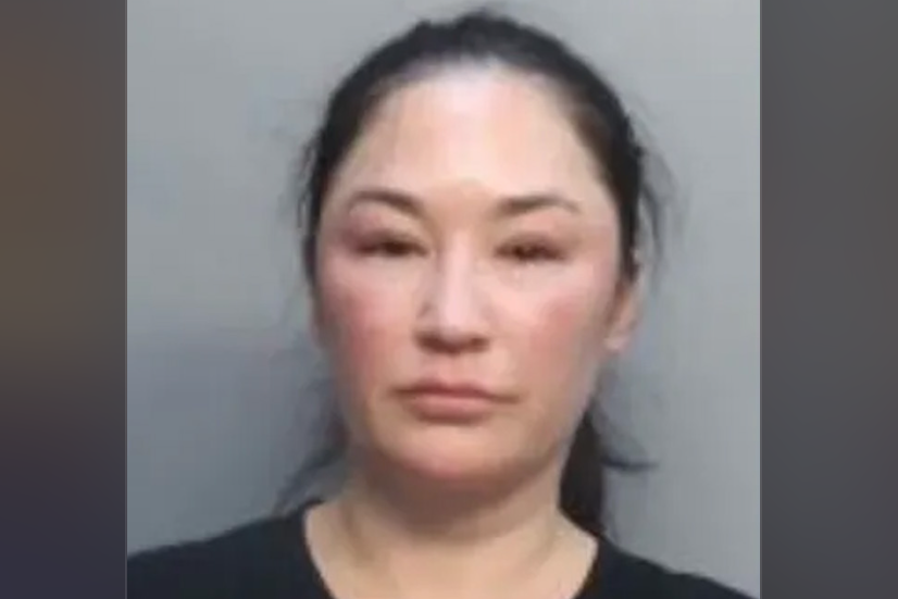 Shannon Marie Harris, 46, of Tyrone, Georgia, was arrested and charged with misdemeanor trespassing after she allegedly refused to end a phone call on a Delta Air Lines flight from Miami to Atlanta (Miami-Dade County Sheriff's Office)