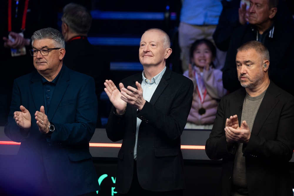 From left: John Parrott, Steve Davis and Stephen Hendry were all unimpressed with what occurred (Getty)