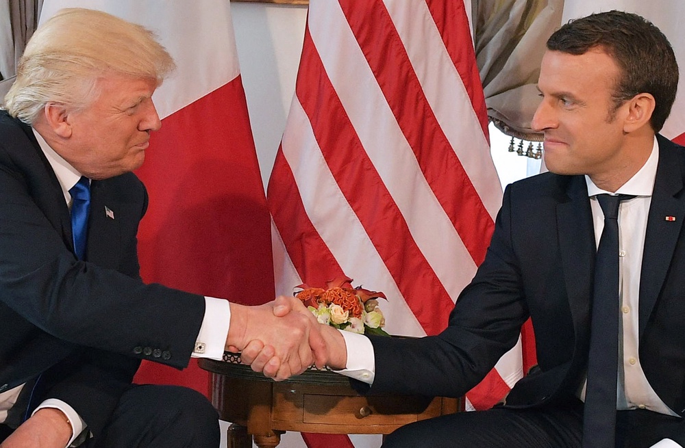 The relationship between Donald Trump and Emmanuel Macron was at one point dubbed ‘Le Bromance’ (AFP via Getty Images)