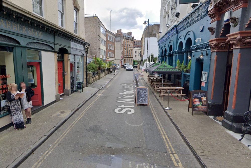 The man was found unconscious on St Nicholas Street, pictured (Google Street View)