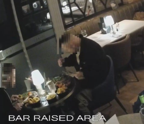 CCTV caught the moment the man appeared to pluck his own hair before planting it in his own food, before leaving without paying (The Dial)