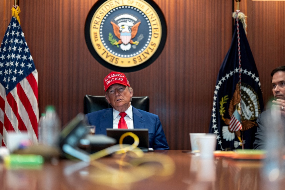 File: US president Donald Trump holds a meeting in the Situation Room at the White House in Washington, DC (Reuters)