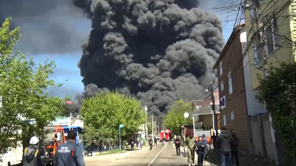 Russia Ukraine Oil Attacks (Krasnodar regional governor Veniamin Kondratyev Telegram channel)