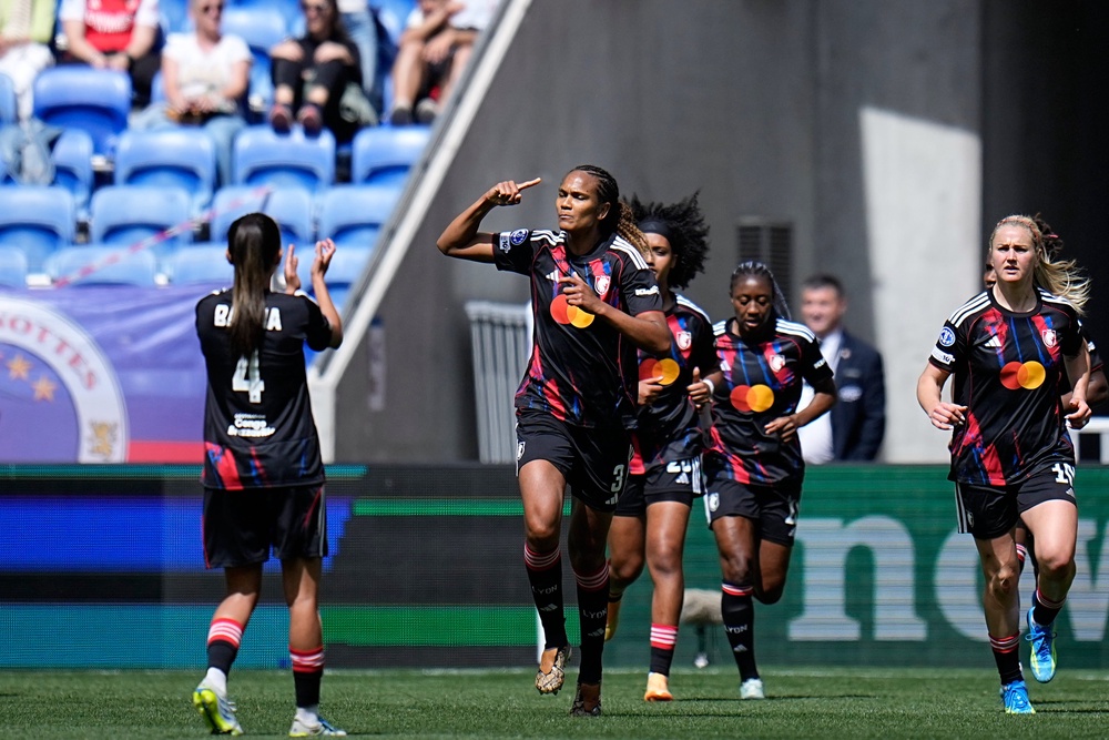 Wendie Renard gave Lyon the lead from the penalty spot (AP)