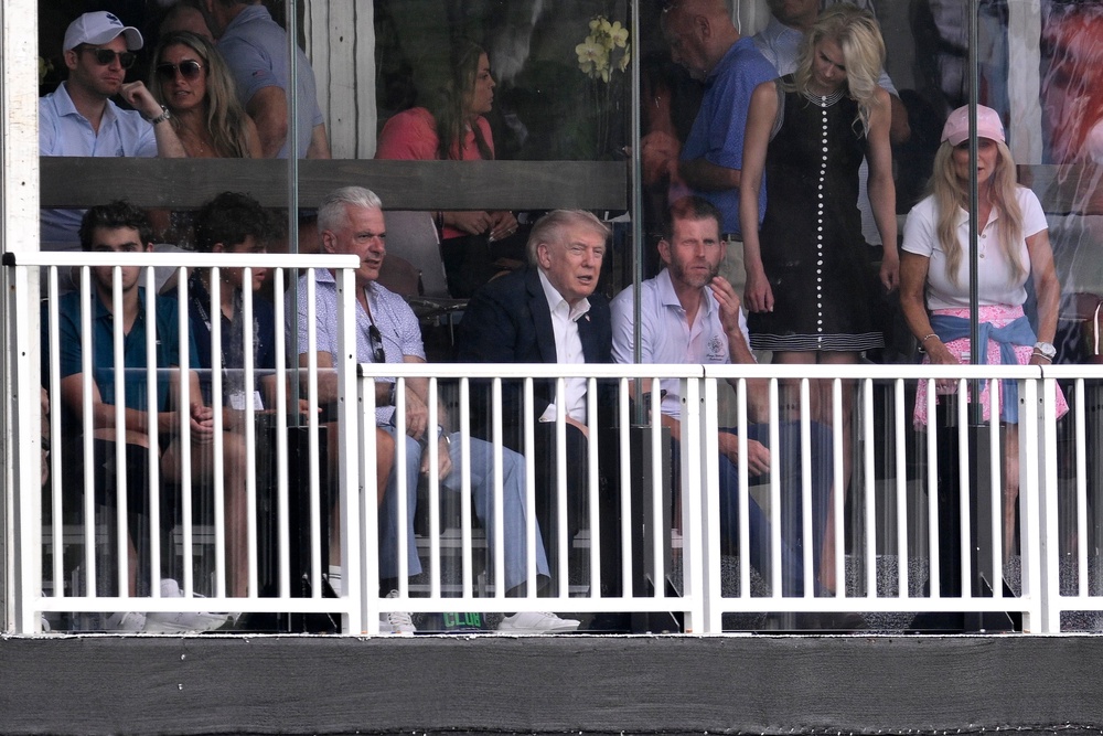 Trump, an avid golfer, golfed with players at the tournament over the weekend, according to a CBS announcer (Getty Images)