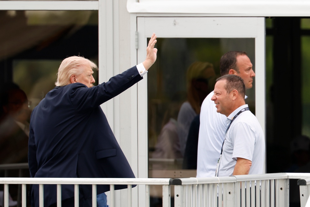 Trump’s appearance coincided with near total silence from the White House regarding the war with Iran which is now entering month three with no end in sight (Getty Images)