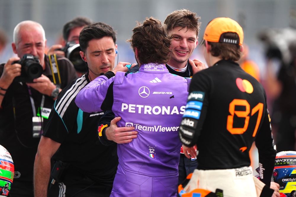 Verstappen congratulates Antonelli (Bradley Collyer/PA) (PA Wire)