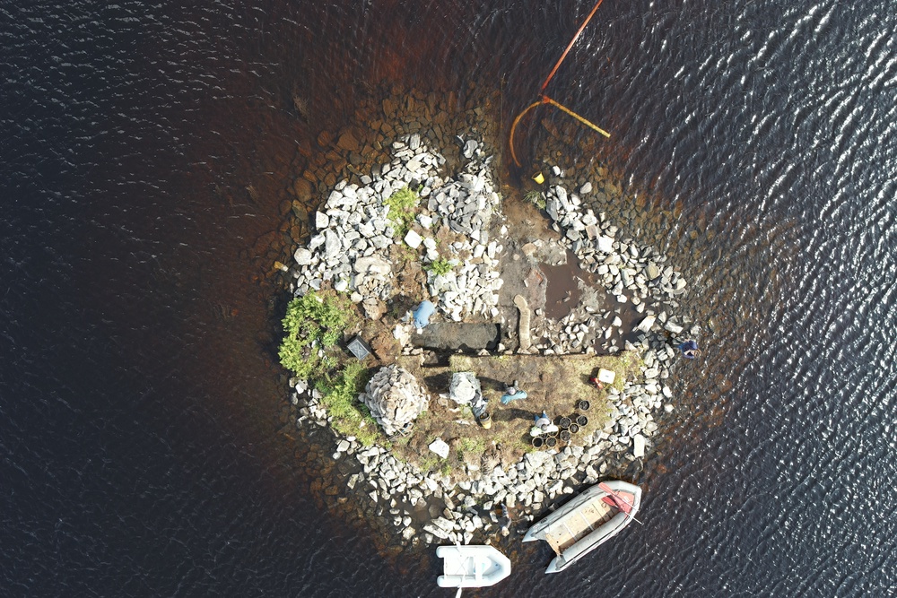 From above the island appears to be made from stone (University of Southampton/PA)