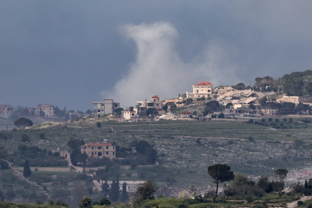 Smoke rises following an explosion in Lebanon, as seen from the Israeli side of the border with Lebanon (Reuters)