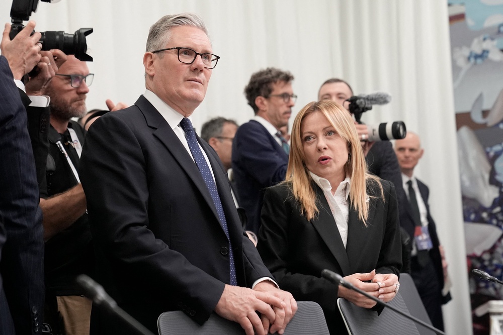 Keir Starmer and Italian PM Giorgia Meloni in Yerevan (AFP/Getty)