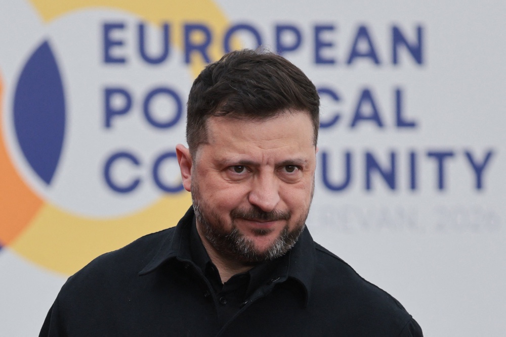 Ukraine's President Volodymyr Zelensky arrives to attend the 8th European Political Community (EPC) summit in Yerevan (AFP/Getty)