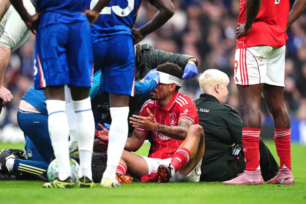 A heavily bandaged Gibbs-White was immediately substituted (PA)