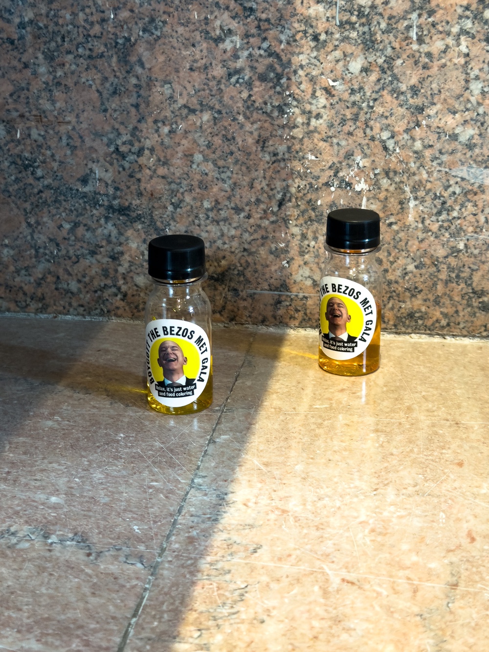 Everybody Hates Elon left the bottles in various spots inside the Met (Everybody Hates Elon)