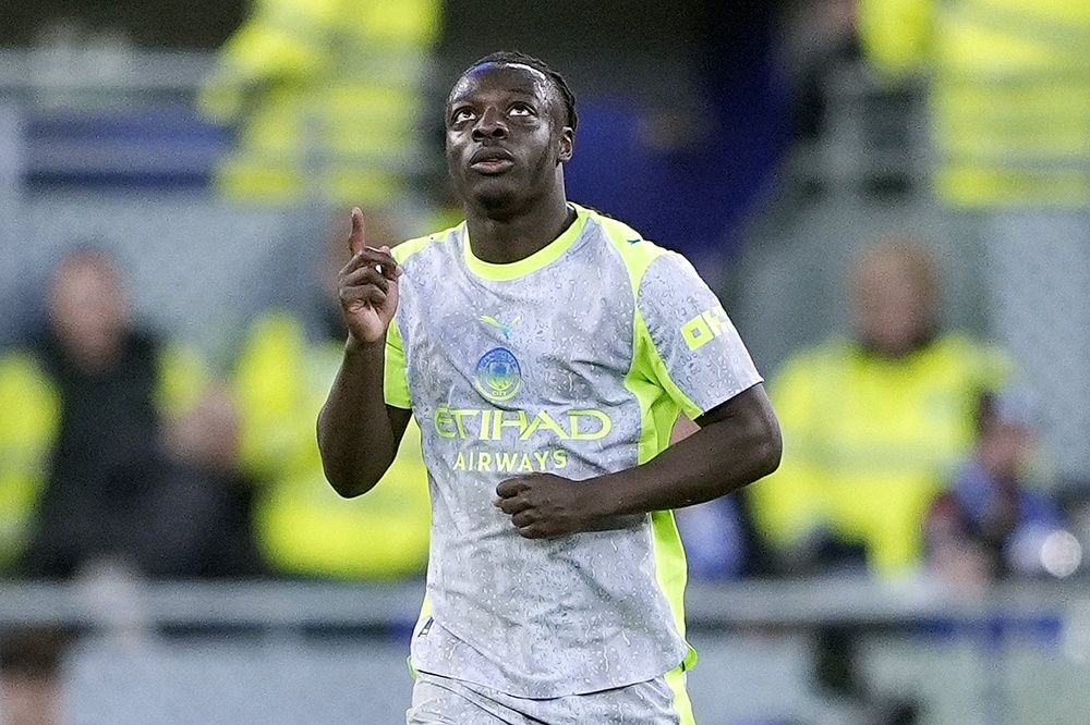 Jeremy Doku put Manchester City in front (Peter Byrne/PA). (PA Wire)