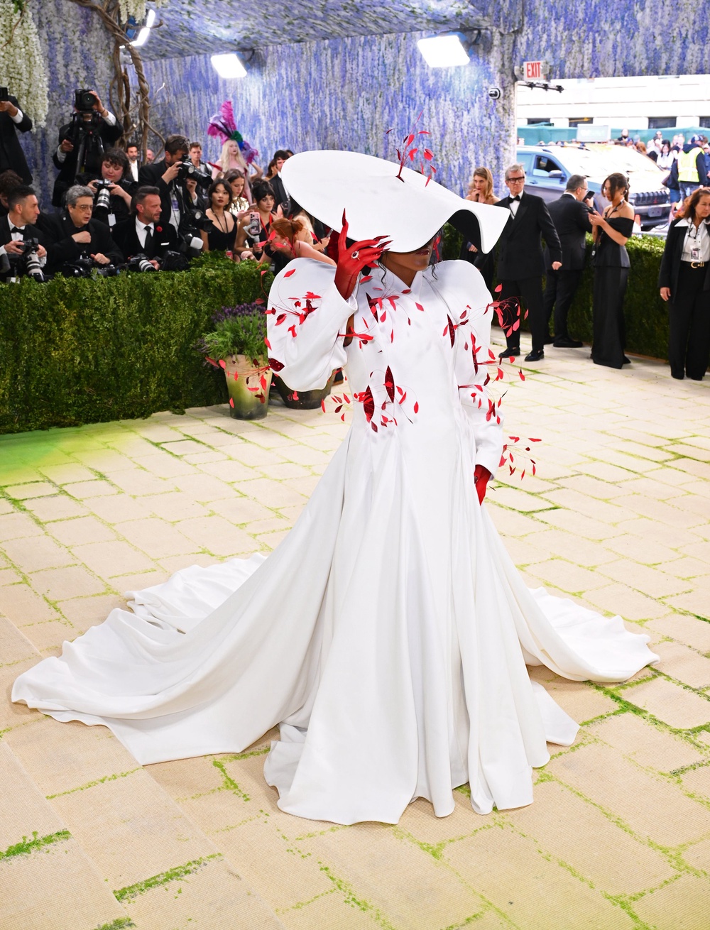 Tennis star Naomi Osaka wore a magnificent custom two-piece set from designer Robert Wun, a look that’s featured in the Met’s ‘Costume Art’ exhibit (PA)