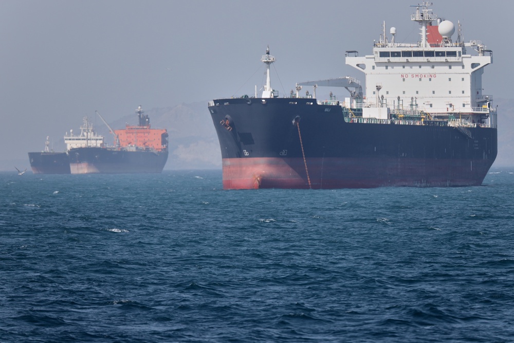 Oil ships remain stranded in the Strait of Hormuz, which has caused global fuel prices to spike (AP)