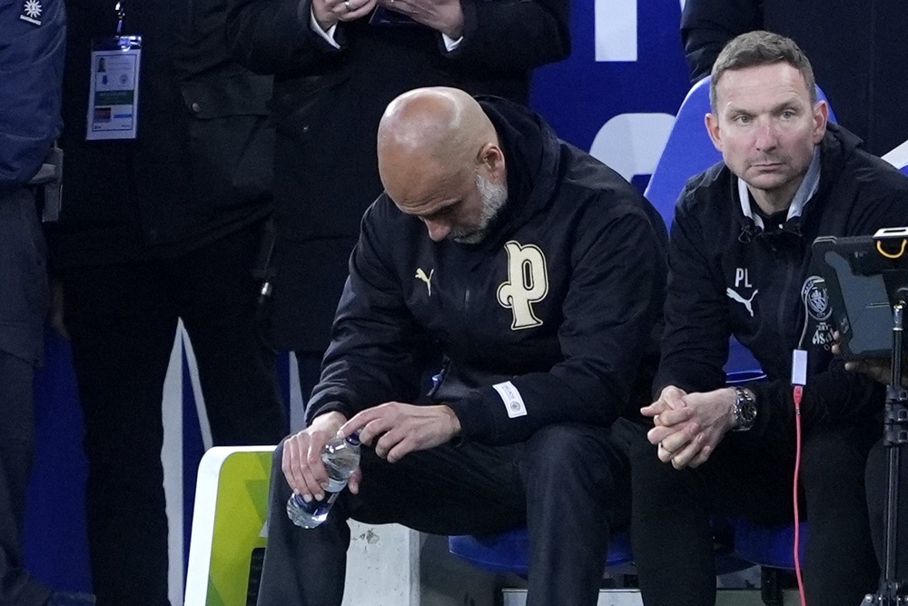 Pep Guardiola saw his side go 3-1 down before fighting back (Peter Byrne/PA).