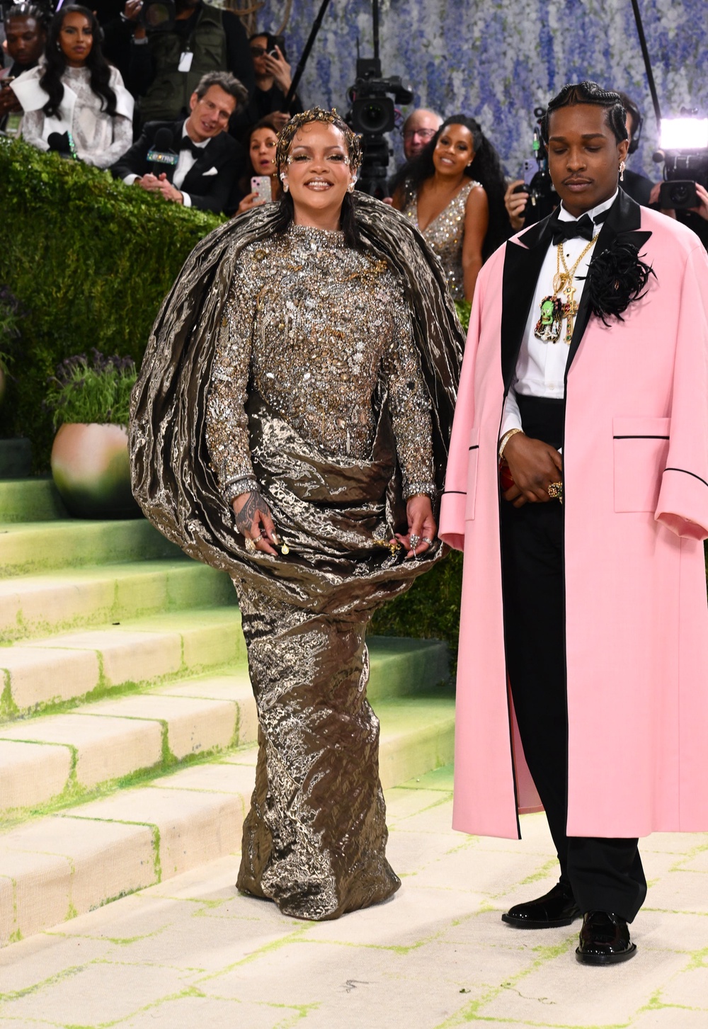 A$AP Rocky and Rihanna arrived late to the Met Gala (Matt Crossick/PA) (PA Wire)