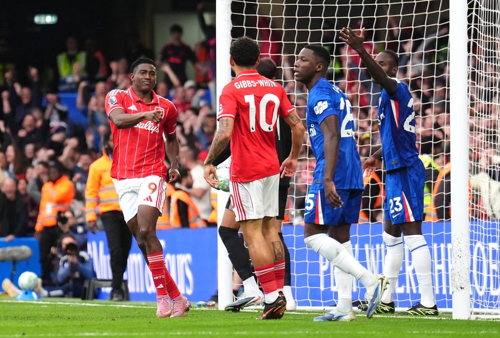 Taiwo Awoniyi (left) scored a brace in Forest’s victory (John Walton/PA) (PA Wire)