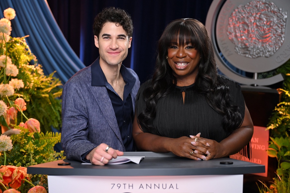 Tony Award nominee Uzo Aduba and Tony Award winner Darren Criss announced the nominees for The 79th Annual Tony Awards (Getty)