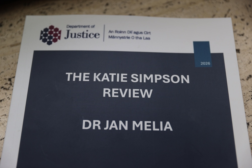 A copy of the Katie Simpson Review by Dr Jan Melia, former chief of the Women’s Aid Federation (Liam McBurney/PA) (PA Wire)