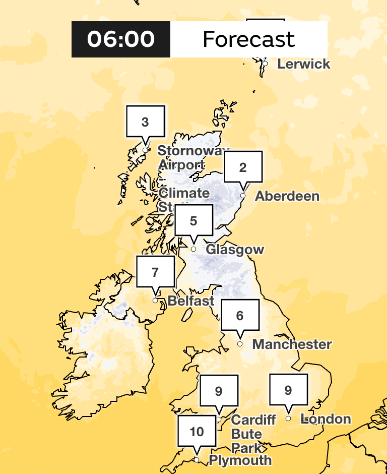 Wednesday is set to the be the coldest day of the week (Met Office)