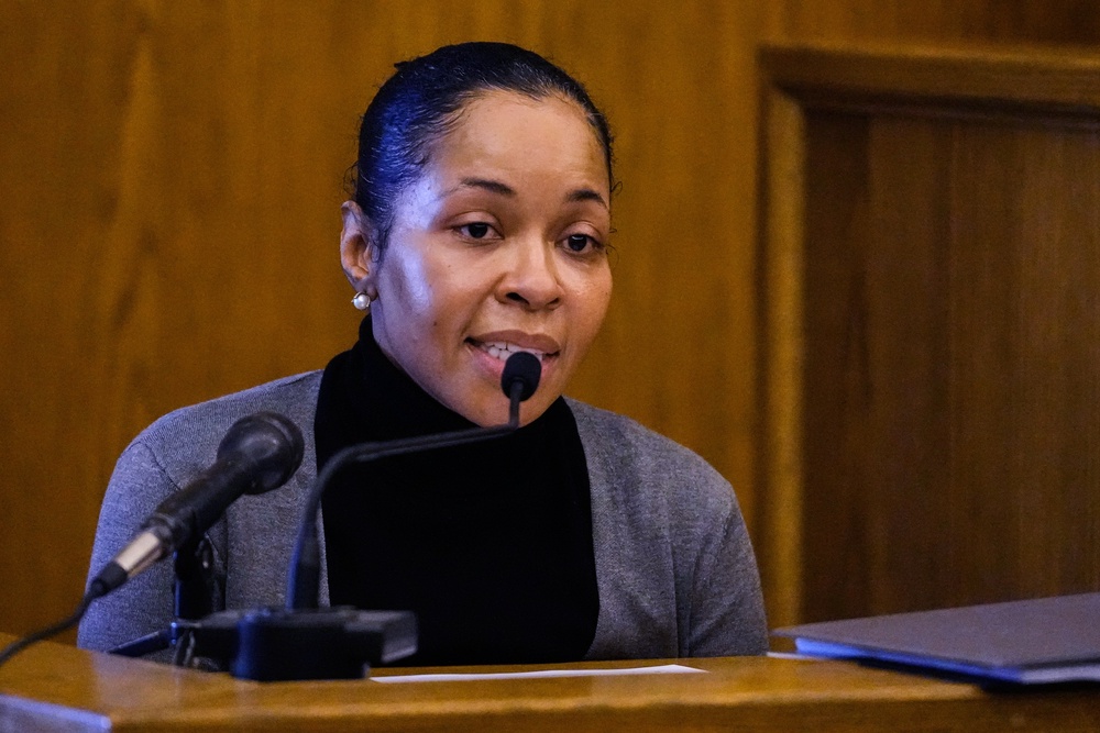 Jamila Adams testified that Diggs slapped and choked her during an argument (AP Photo/Charles Krupa, Pool)