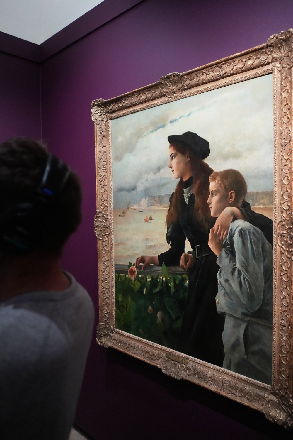 Belgian artist Alfred Stevens titled Frère et soeur devant la mer a Honfleur is on exhibit at the Musée d'Orsay museum's new permanent gallery (AP)