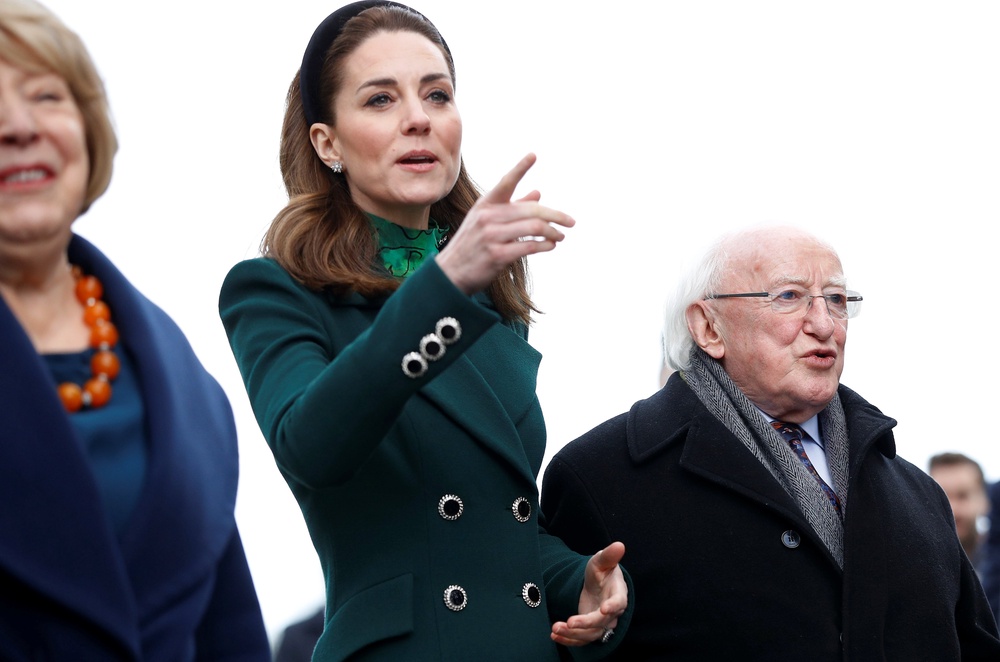 Kate met Michael D Higgins and his wife Sabina Coyne at Aras an Uachtarain, Dublin (PA) (PA Archive)