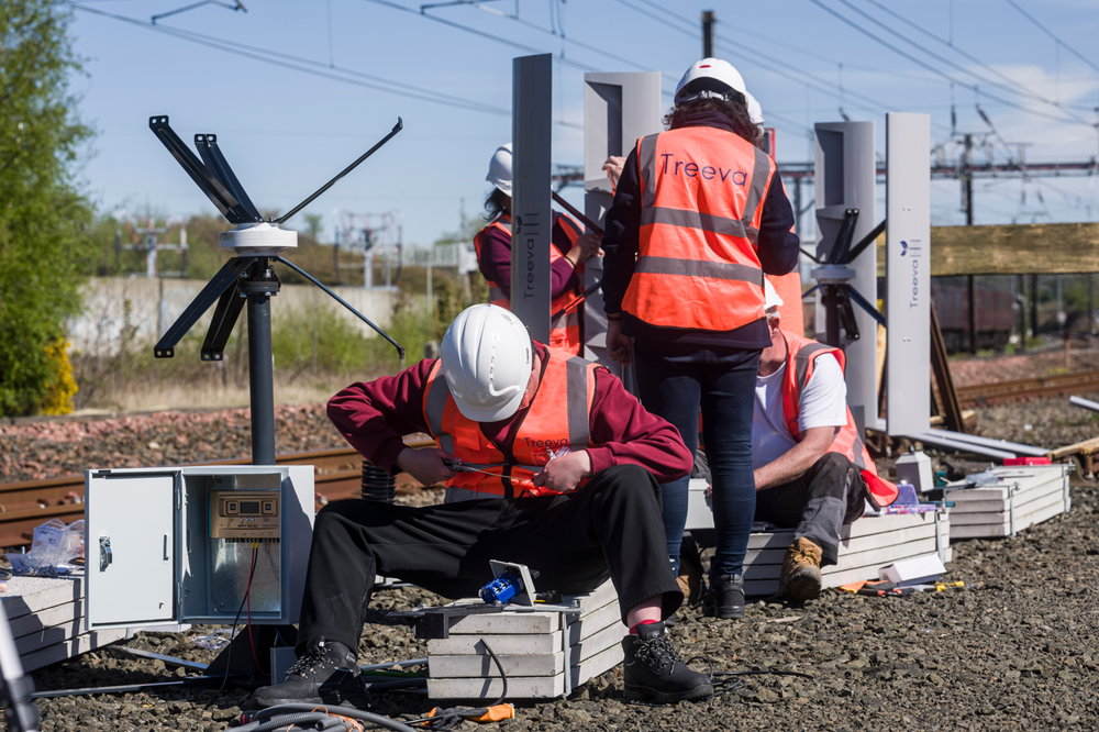 The Treeva team installing the turbines in Edinburgh (LNER)