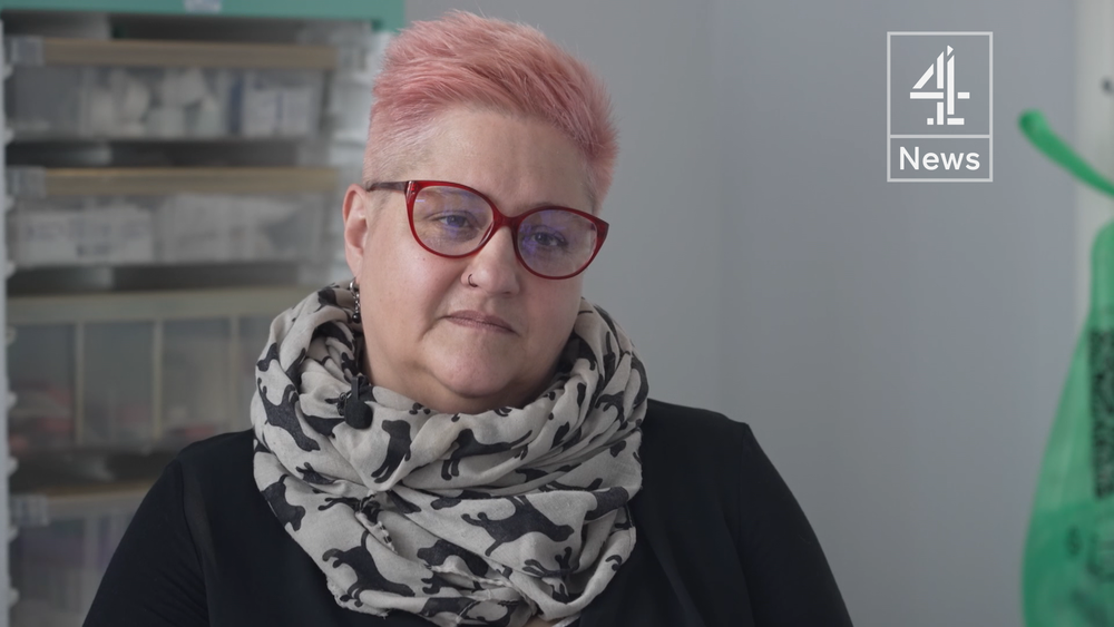 Alison Simons, a specialist nurse who worked in NHS cancer services for more than two decades, believes her miscarriages could have been caused by working without adequate protection for years (Channel 4)