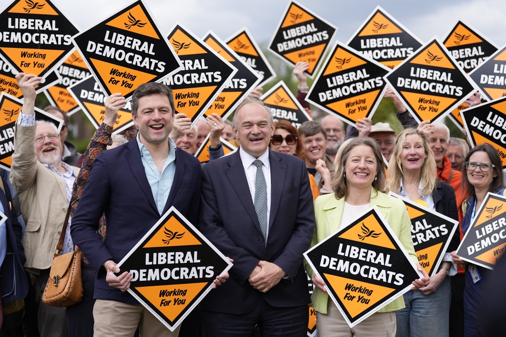 Liberal Democrat leader Sir Ed Davey campaigned in Surrey on the eve of voting day (Andrew Matthews/PA) (PA Wire)
