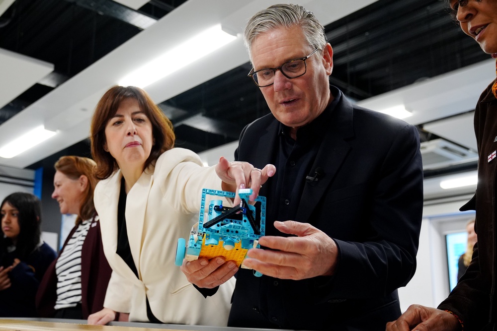 Prime minister Keir Starmer and deputy leader of the Labour Party Lucy Powell at the Newcastle United Foundation Community Centre (PA Wire)