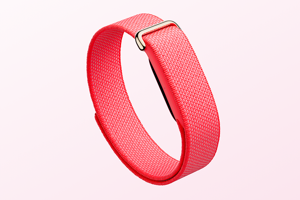 It can be used with a range of interchangeable bands, including a textile performance loop (Google)