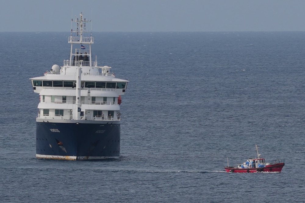 The MV Hondius cruise ship is heading to Tenerife (Misper Apawu/AP) (AP)