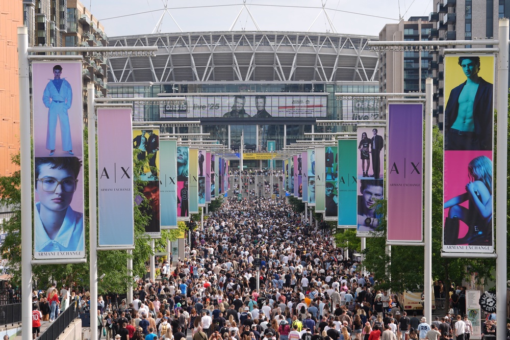 Oasis fans in Wembley in London in 2025. Concerts capturing nostalgia are seen in Mastercard’s report as a ‘key’ trend (Lucy North/PA) (PA Archive)