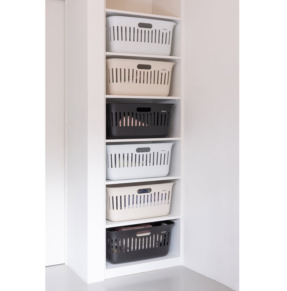 Brabantia Collect-It Laundry Baskets in White, Soft Beige and Black, £40 Litres, Set of 2, £49.95, Brabantia (Brabantia/PA)