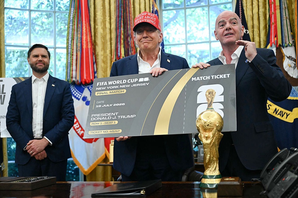 Donald Trump said he ‘wouldn’t pay’ four figures to watch the USA-Paraguay game, the host nation’s first at the World Cup (AFP/Getty)