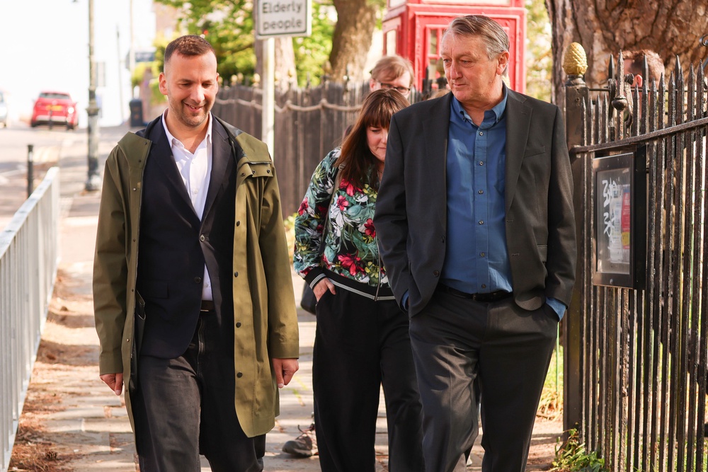 He was joined by Polanski at the polling station as they hope to make gains in Wales (Getty)