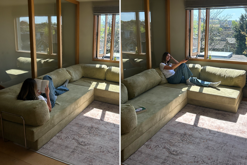 The sofa supports your shoulders and neck in a lounging position (Daisy Lester)