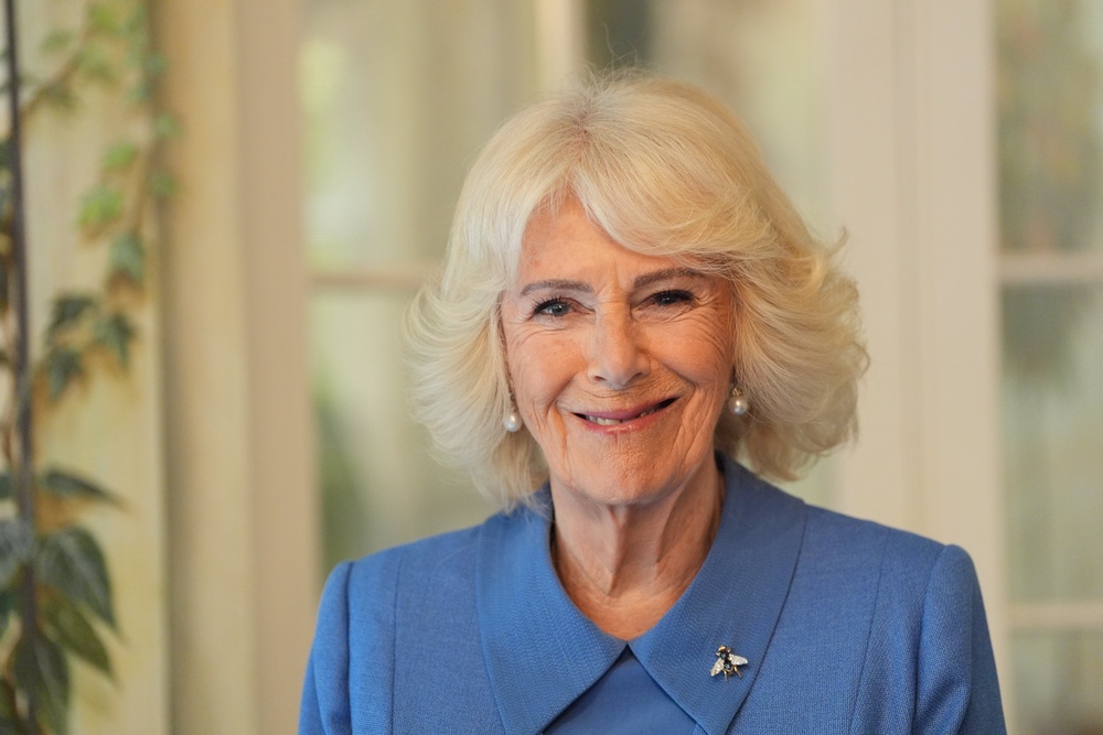 Queen Camilla smiles during the opening of the Monarchy exhibition at The Fan Museum in south-east London (Yui Mok/PA) (PA Wire)